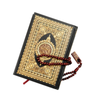 Quran with rosary isolated png