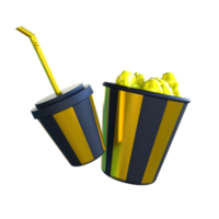 Popcorn trinken 3d Symbol png