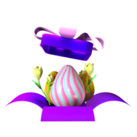 easter eggs in a open giftbox png