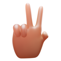 Hand Peace Gesture 3D Icon png