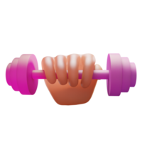 Hand Holding Barbell 3D Icon png