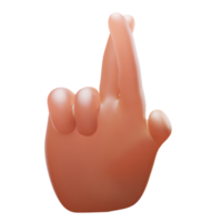 Crossed Finger Hand Gesture 3D icon png