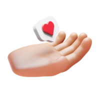 main avec l'amour icône 3d icône png