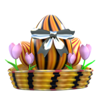 Pâques panier avec tulipes png