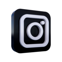 Instagram logo isolated with transparent background, cut out icon floating in 3D rendering. Instagram is a popular social networking web and app service png