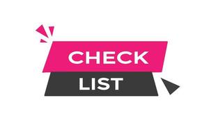 check list button vectors.sign label speech bubble check list vector