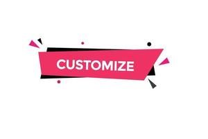 customize button vectors.sign label speech bubble customize vector