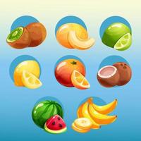 Sets of summer fruits vector