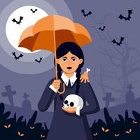 Mysterious Gothic Girl Concept vector