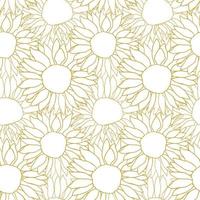 Seamless pattern summer sunflower fild vector