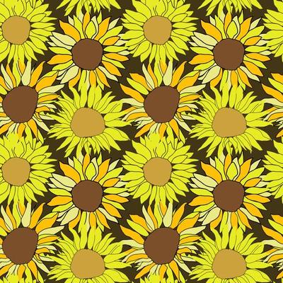 Seamless pattern sunflower head flower