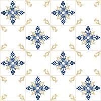 Azulejos blue and yellow seamless pattern vector