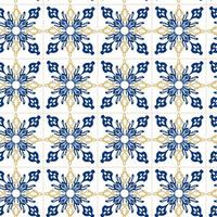 Azulejos blue and yellow seamless pattern vector