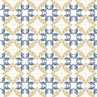 Azulejos blue and yellow seamless pattern vector