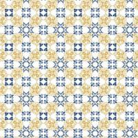 Azulejos blue and yellow seamless pattern vector