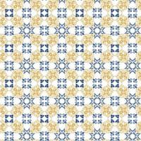 Azulejos blue and yellow seamless pattern vector