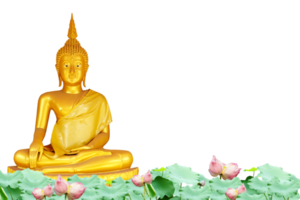 golden Buddha statue for worship png