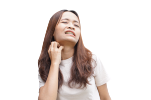 Asian woman having itchy skin png