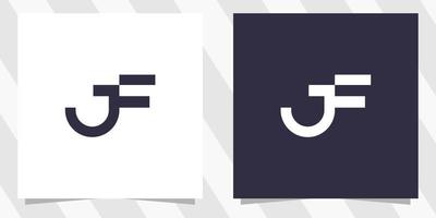 letter jf fj logo design vector