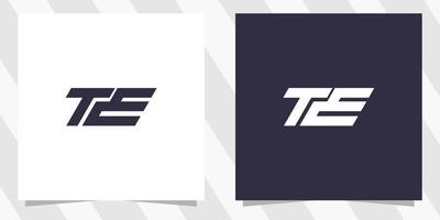 letter te et logo design vector