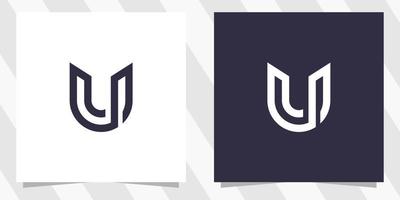 letter uu u logo design vector