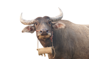 Thai water buffaloes look black with long horns. png