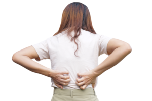 woman having itchy back png