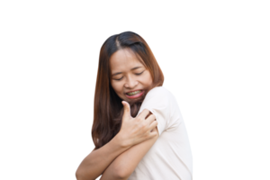 woman having arm itch png