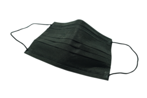 Black cloth face mask to prevent dust png