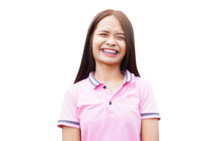 asiático mujer sonriente felizmente adentro png