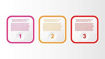 infographic template with three steps for business process information presentation vector