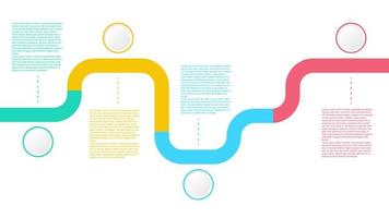 infographic timeline template with four steps for modern business workflow process report and corporate information presentation vector