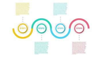 infographic template with four steps business process timeline information. graphic design element for corporate presentation vector