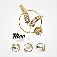 Premium Rice great quality design concept  vector. vector