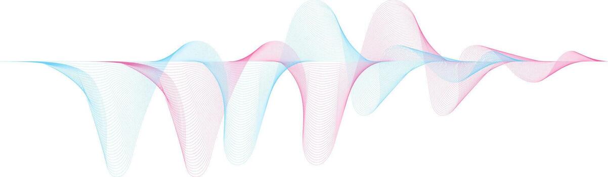 Curve wave seamless pattern. Thin line wavy abstract vector background. Curve wave seamless pattern. Line art striped graphic template. Vector illustration