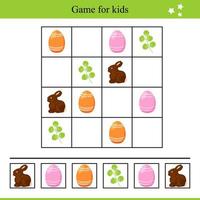 educativo juego para niños con Pascua de Resurrección elementos vector