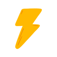 Cartoon yellow lightning icon. png