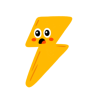 Cartoon yellow lightning icon. png