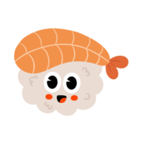 Cute kawaii sushi character icon. png