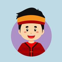 avatar de un taiwanés personaje vector