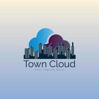 Town Cloud city modern logo template design for brand or company and other vector