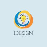 bulb light idea logo design template for brand or company and other vector