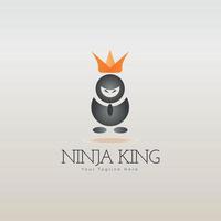 ninja kings crown japanese logo template design for brand or company and other vector