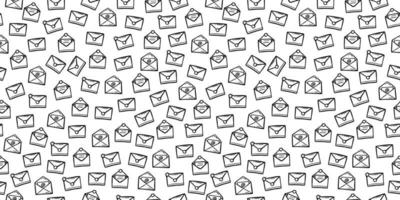 hand drawing doodle email letter icon seamless pattern background vector