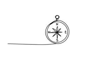 compass , line drawing style ,  idea concept  , Vector Illustration.