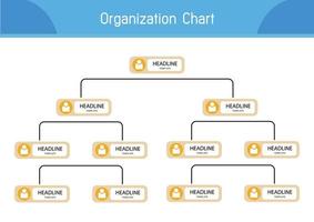 infografías de organigramas con icono de personas y línea abstracta, estructura empresarial, jerarquía de empleados, ilustración de vector de organización.