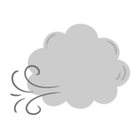 Wind cloud kawaii weather icon. png