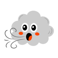 Wind cloud kawaii weather icon. png