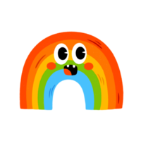 arcobaleno cartone animato icona divertente simbolo. png