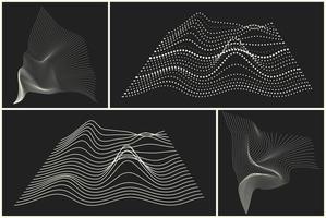 Abstract black and white background with generative art elements. Futuristic and glitched shapes in cyberpunk style. vector